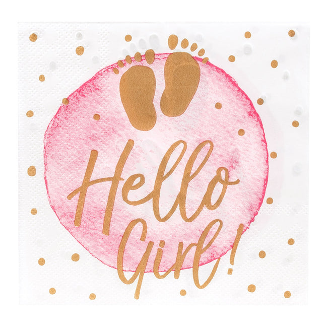 Serviettes Hello Girl Papier 33cm