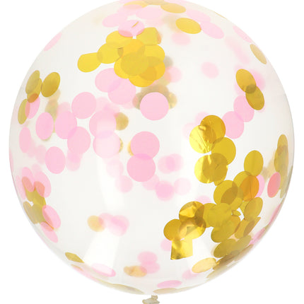 Ballon Confetti Rose Or 61cm