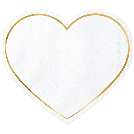 Serviettes de table Coeur 14,5cm 20pcs