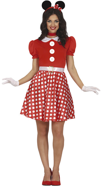 Costume de Minnie Mouse Rouge Blanc Dames