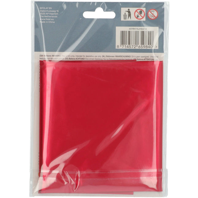 Ballon de baudruche Figure 4 Rouge mat XL 86cm vide