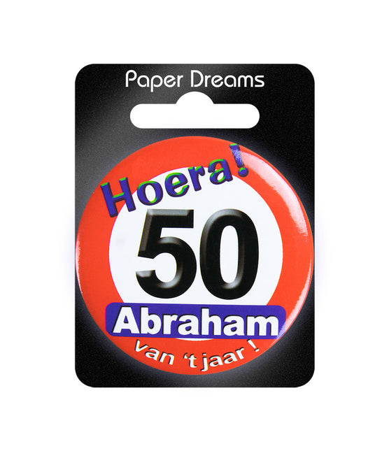 Abraham Button 50 ans Panneau de signalisation 5.5cm