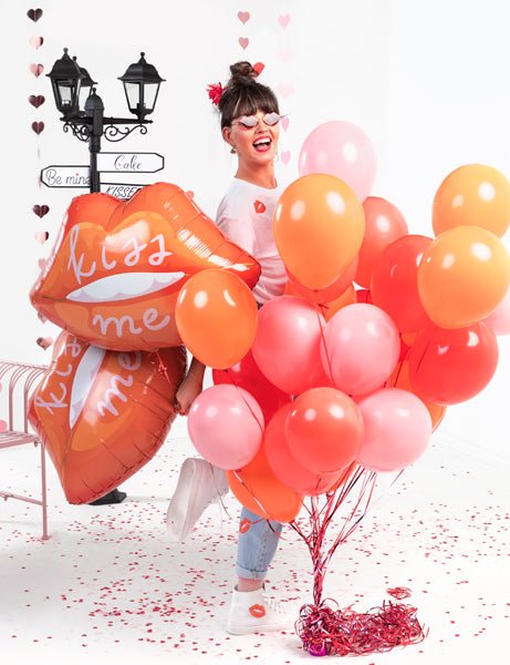 Foil balloon Lips, 86.5x65 cm, mix - Partywinkel - 5904555011618