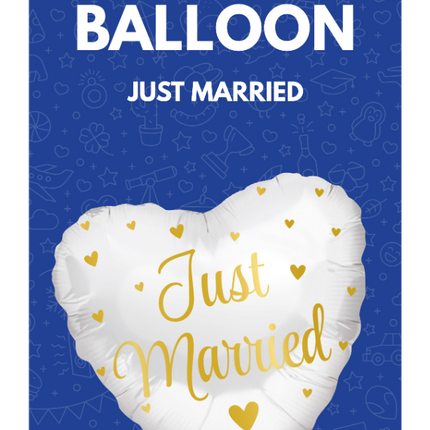 Ballon de mariage à l'hélium Just Married vide 45cm