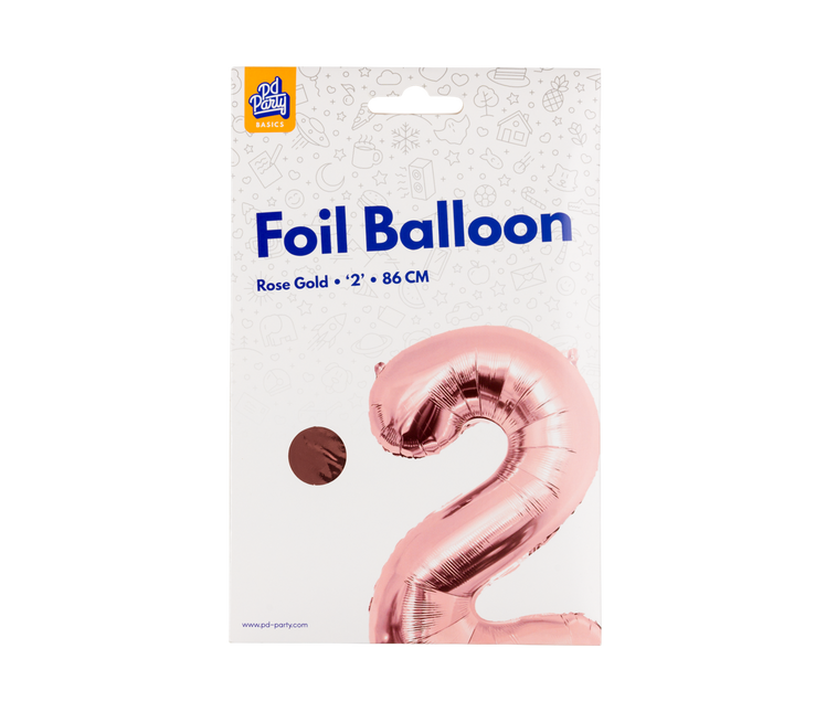 2 Year Figure Balloon Rose Gold Empty 86cm