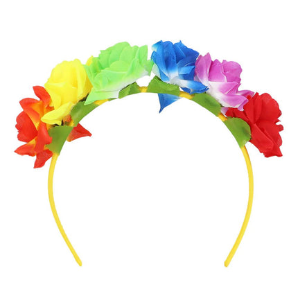 Gekleurde Haarband Bloemen - Partywinkel - 8712026521132