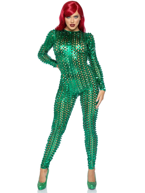 Groene Catsuit Dames Leg Avenue - Partywinkel - 714718558356