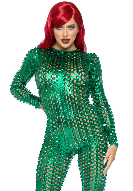 Groene Catsuit Dames Leg Avenue - Partywinkel - 714718558356