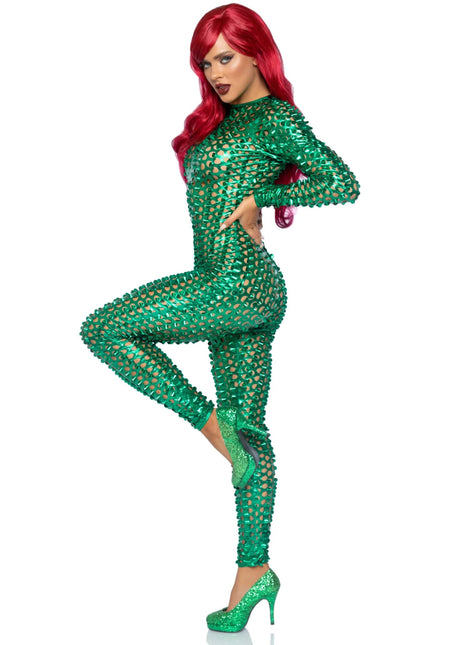 Groene Catsuit Dames Leg Avenue - Partywinkel - 714718558356