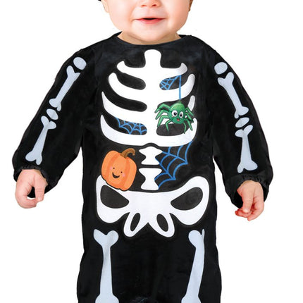 Halloween Kostuum Wit Zwart Baby Skelet - Partywinkel - 8434077761540