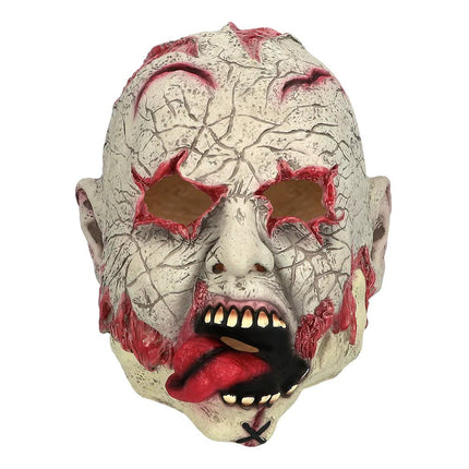 Halloween Masker Wit Rood Zombie - Partywinkel - 8712026976031