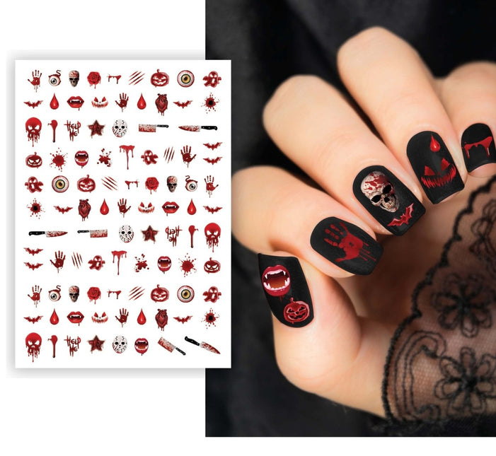 Halloween Nagelstickers Bloederig - Partywinkel - 8434077159125