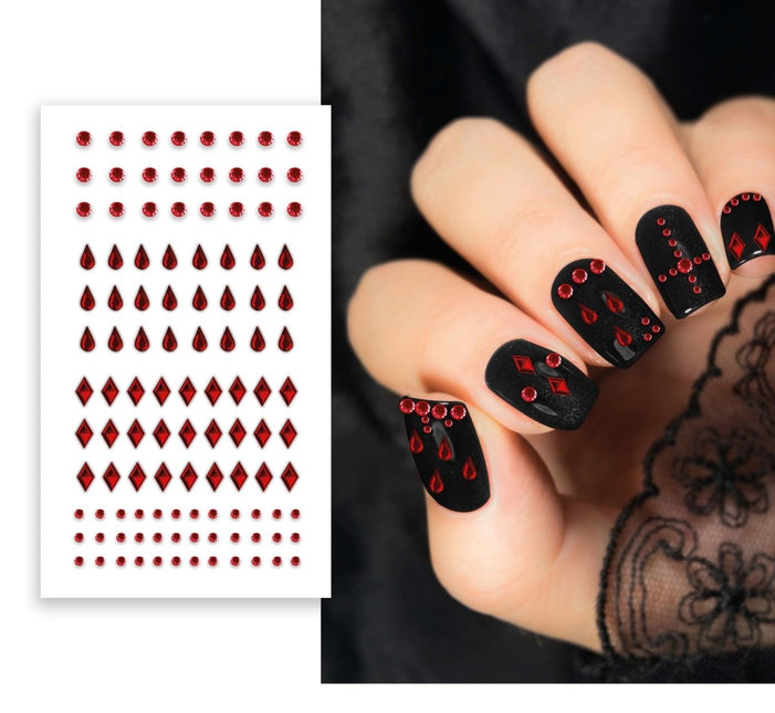 Halloween Nagelstickers Rood - Partywinkel - 8434077159095