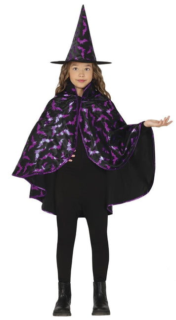 Halloween Verkleedset Kind Heksen Cape En Hoed 50cm - Partywinkel - 8434077190104