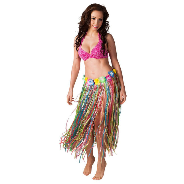 Hawaii Rok Gekleurd 80cm - Partywinkel - 8712026524027