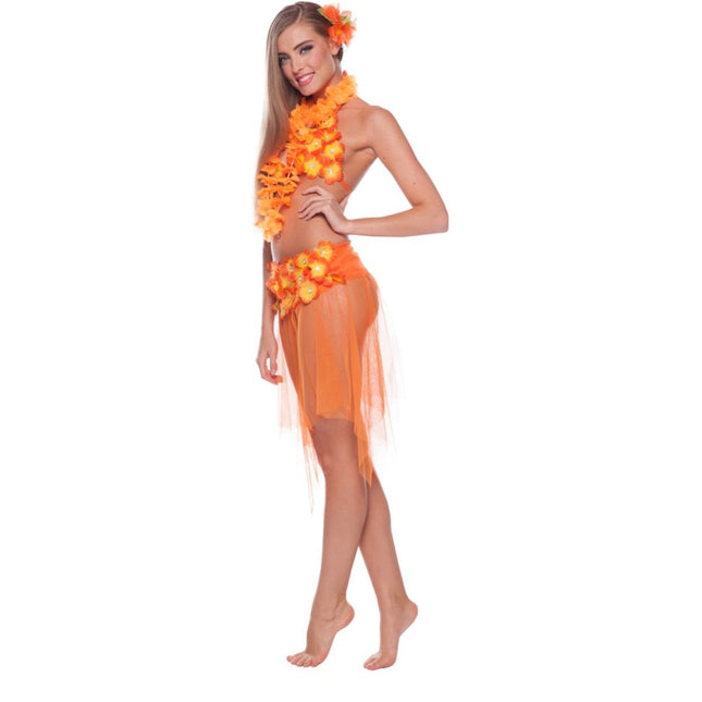 Hawaii Set Oranje Deluxe - Partywinkel - 8714572077033