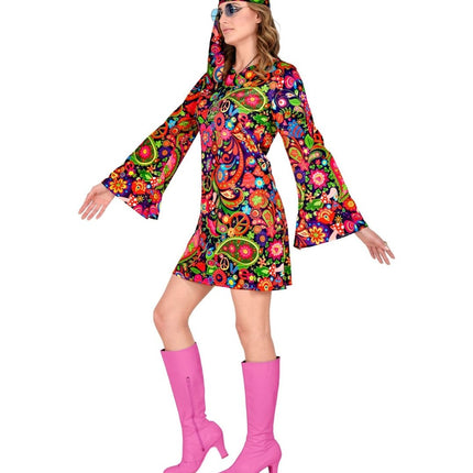 Hippie 60S Jurk Dames Bloemen - Partywinkel - 8003558293094