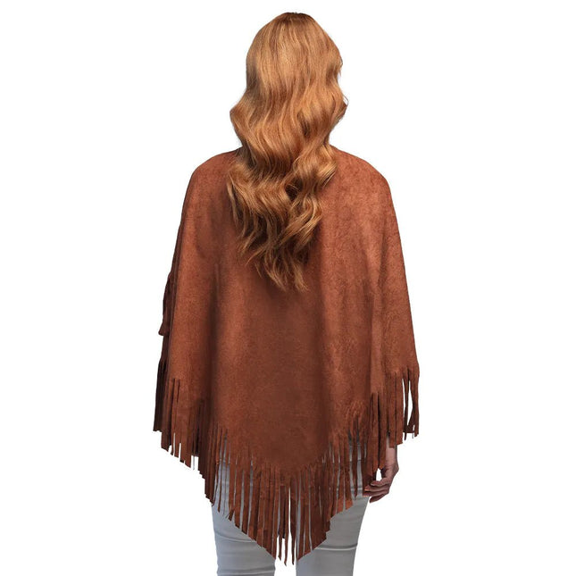 Hippie 60S Poncho Bruin - Partywinkel - 8712026445391