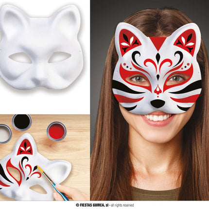 Kat Masker Beschilderbaar - Partywinkel - 8434077120750