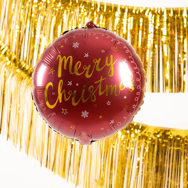 Kerst Helium Ballon Merry Christmas Leeg 45cm - Partywinkel - 8714572660976