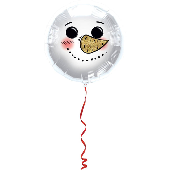 Kerst Helium Ballon Sneeuwpop Leeg 45cm - Partywinkel - 8714572630306