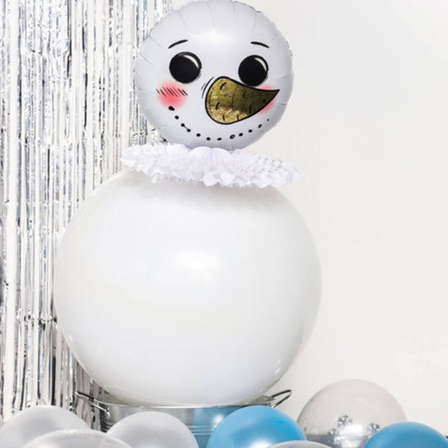 Kerst Helium Ballon Sneeuwpop Leeg 45cm - Partywinkel - 8714572630306