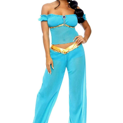 Princesse Jasmine Costume Bleu Ladies Leg Avenue