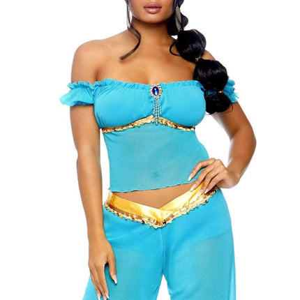 Princesse Jasmine Costume Bleu Ladies Leg Avenue