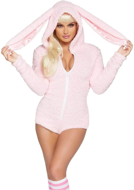 Costume de lapin rose Bodysuit pour dames Leg Avenue