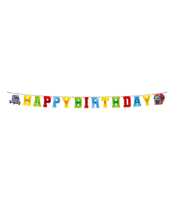 Guirlande de lettres Happy Birthday colorées 3m