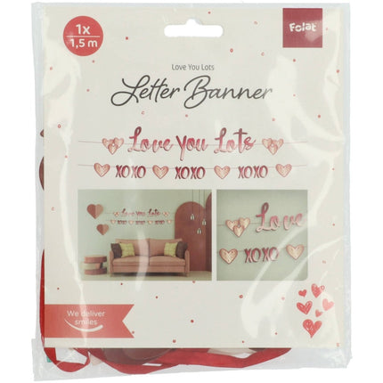 Letterslinger Set 'Love You Lots' - 1,5 meter - Partywinkel - 8714572248808