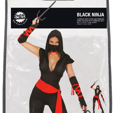 Ninja Kostuum Zwart Dames - Partywinkel - 8434077807934