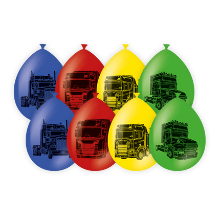 Ballons colorés Trucks 30cm