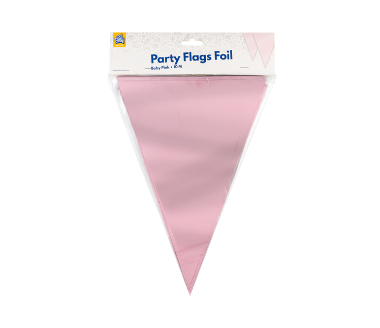 Party Flag Foil Baby Pink