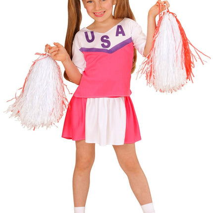 Costume de pom-pom girl rose pour enfant