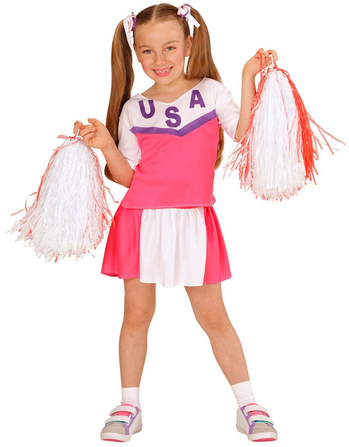 Costume de pom-pom girl rose pour enfant