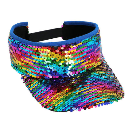 Regenboog Zonneklep Pailletten - Partywinkel - 8712026045256