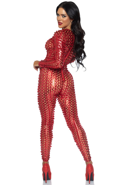 Rode Catsuit Dames Leg Avenue - Partywinkel - 714718558318