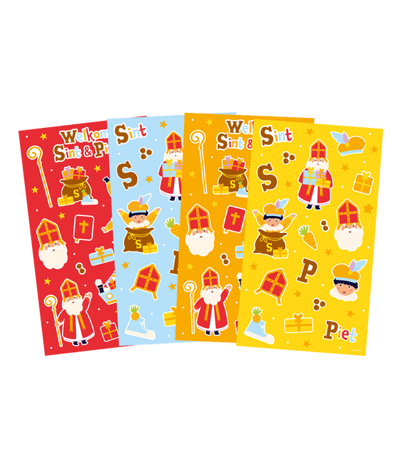 Feuilles d'autocollants Sinterklaas 4pcs