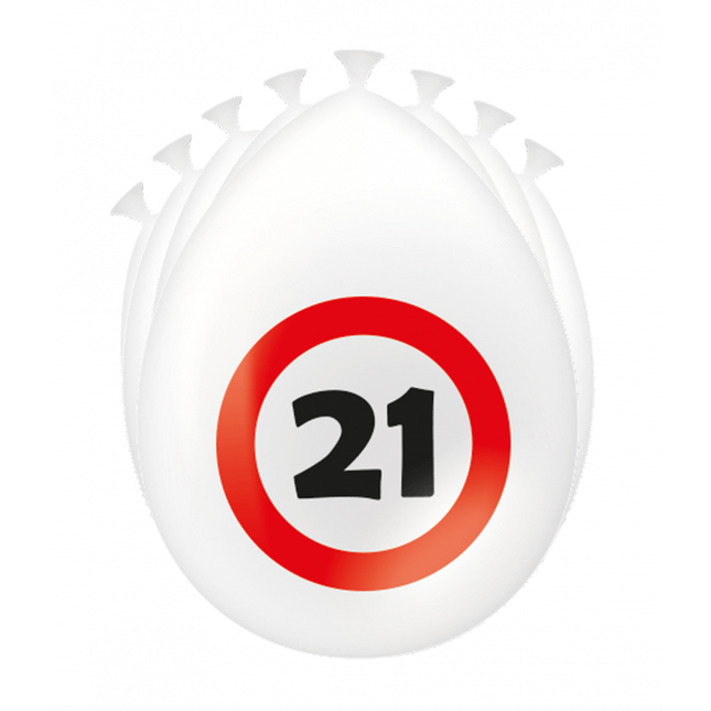 21 Years Balloons Traffic Sign 30cm