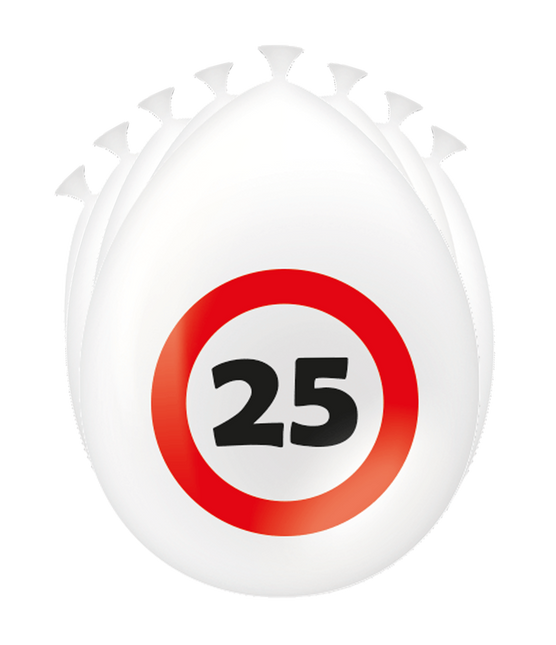 25 Years Balloons Traffic Sign 30cm