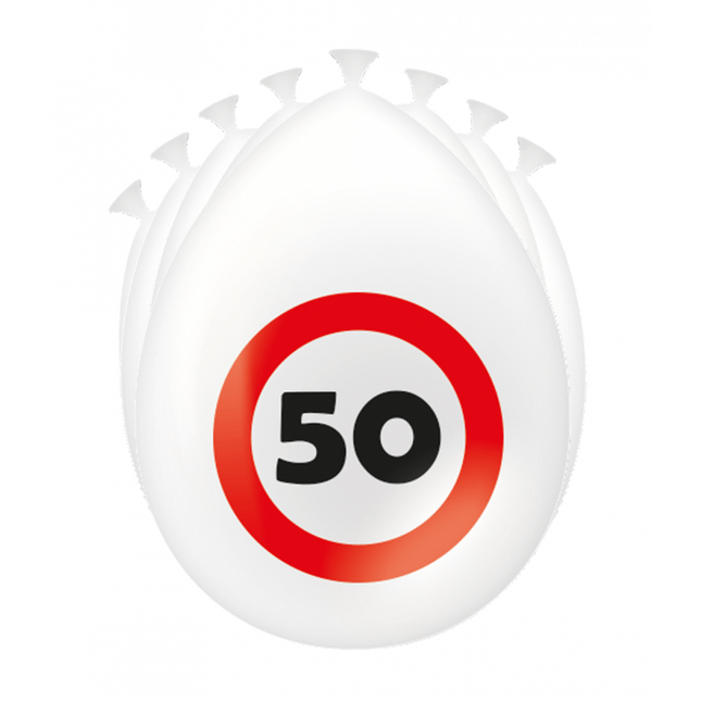 50 Years Balloons Traffic Sign 30cm