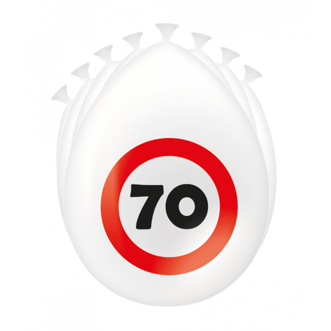 70 Years Balloons Traffic Sign 30cm