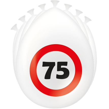 75 Years Balloons Traffic Sign 30cm