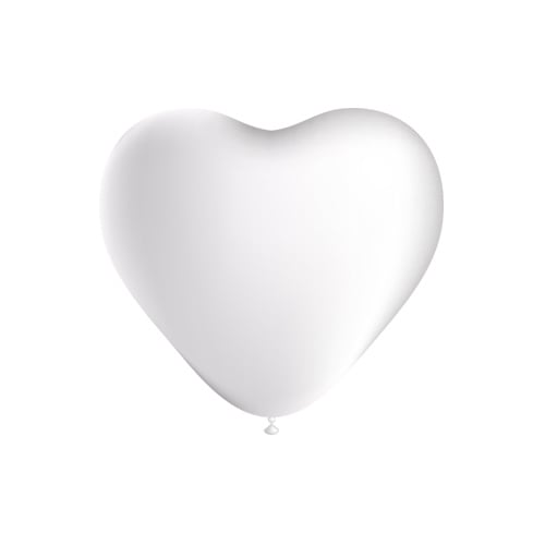 Witte Hartjes Ballonnen 25cm 6st - Partywinkel - 8436540891709