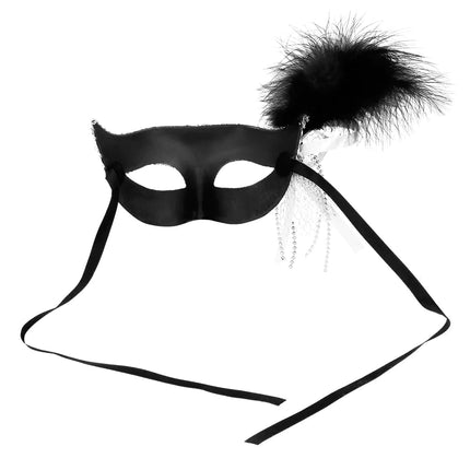 Zwarte Oogmasker Venice Flapper - Partywinkel - 8712026001993